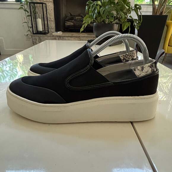 Franco Sarto LAZER Black Fabric Slip On Low Top Platform Sneakers Women's 8.5M - Picture 4 of 9
